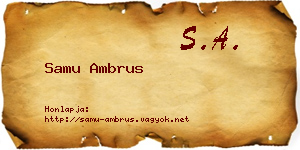 Samu Ambrus névjegykártya